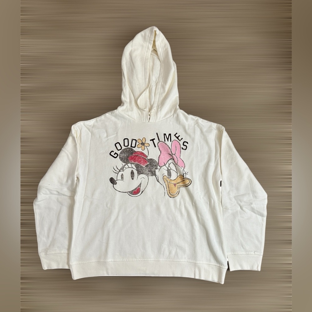 White Hoodie with Cartoon Graphics